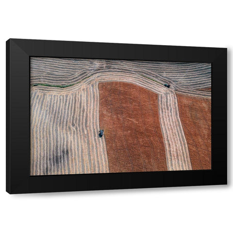 Series Tuscany - Lines And Curves Black Modern Wood Framed Art Print by Chiriaco, Carmine