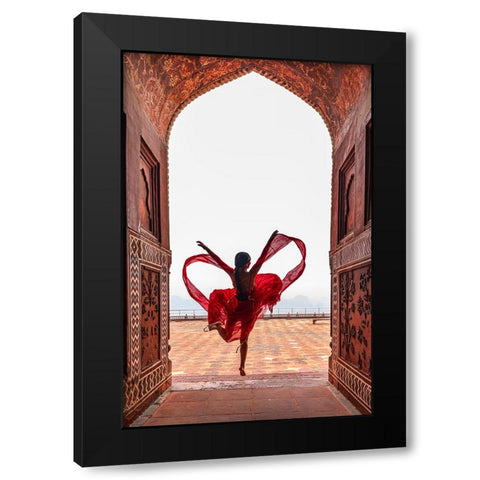 Taj Mahals Heart Black Modern Wood Framed Art Print with Double Matting by Jing, Lin