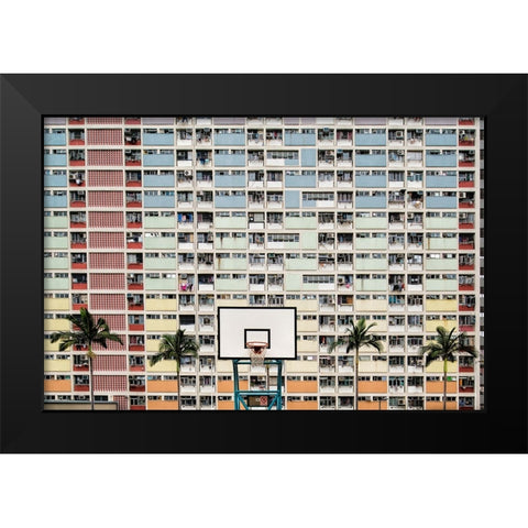 The Hoop Black Modern Wood Framed Art Print by Abdualhameid, Fahad