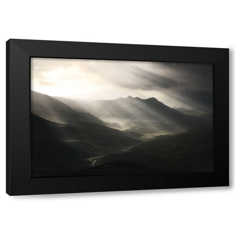 Sun Rays Mood Black Modern Wood Framed Art Print by Behzad, Majid