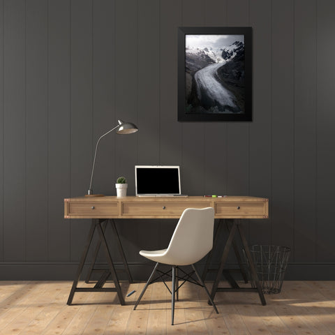 Swiss Ice Black Modern Wood Framed Art Print by Tavani, Francesco
