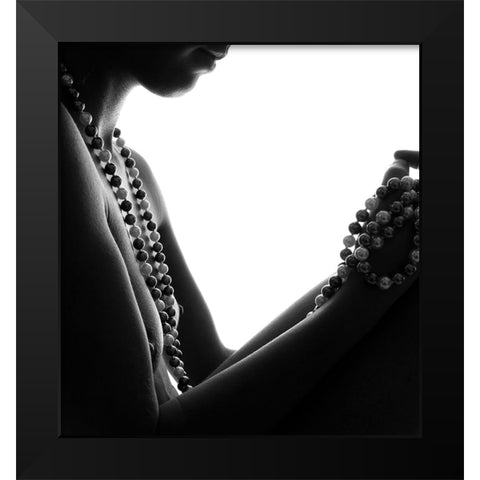 Necklace Black Modern Wood Framed Art Print by bicibici