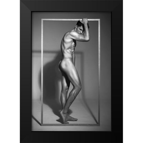 Male15 Black Modern Wood Framed Art Print by QYun