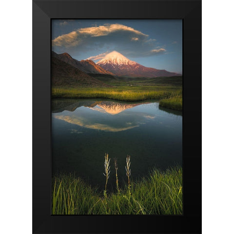 Gods Hand On Mount Damavand Black Modern Wood Framed Art Print by Behzad, Majid