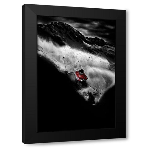 Dark Freeride Black Modern Wood Framed Art Print by Shu, Tristan