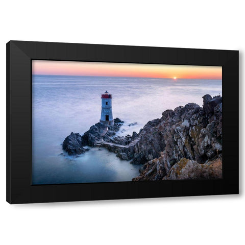 Two Lights Black Modern Wood Framed Art Print with Double Matting by Guc, Mariusz