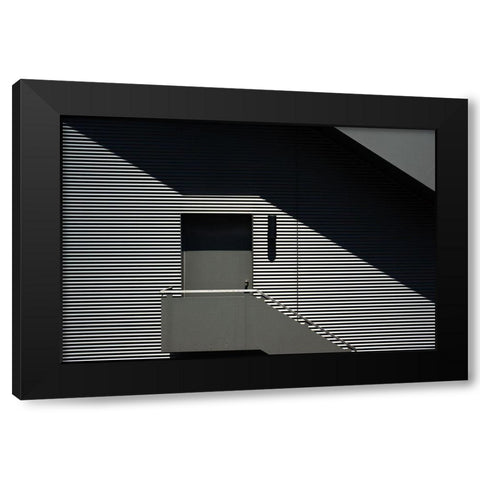 Screens Black Modern Wood Framed Art Print with Double Matting by Marcel, Streiff