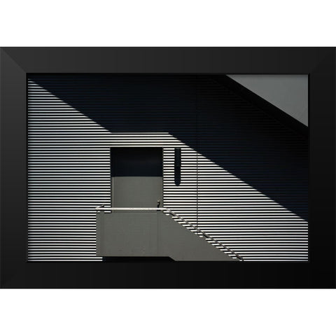 Screens Black Modern Wood Framed Art Print by Marcel, Streiff
