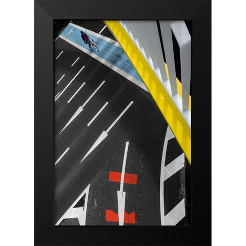 Tricolor Black Modern Wood Framed Art Print by Hashimoto, Tetsuya