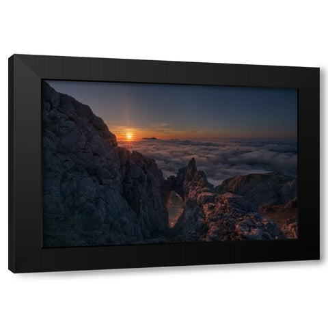 Arco En Picos Black Modern Wood Framed Art Print with Double Matting by Gonzalez, Carlos