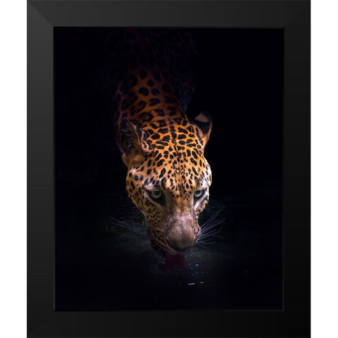 Drinking Black Modern Wood Framed Art Print by Bunjamin (Abe), Antonyus