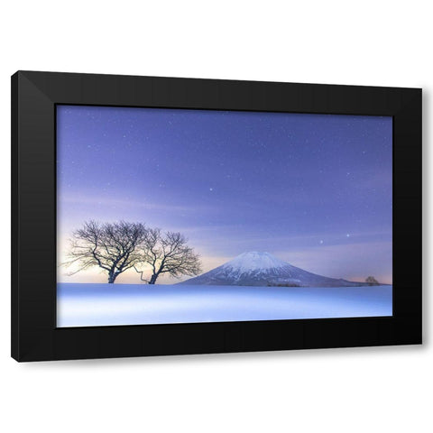 Blue Fantasy Black Modern Wood Framed Art Print with Double Matting by Mitsuhiko, Kamada