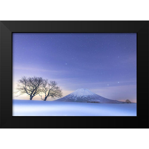 Blue Fantasy Black Modern Wood Framed Art Print by Mitsuhiko, Kamada