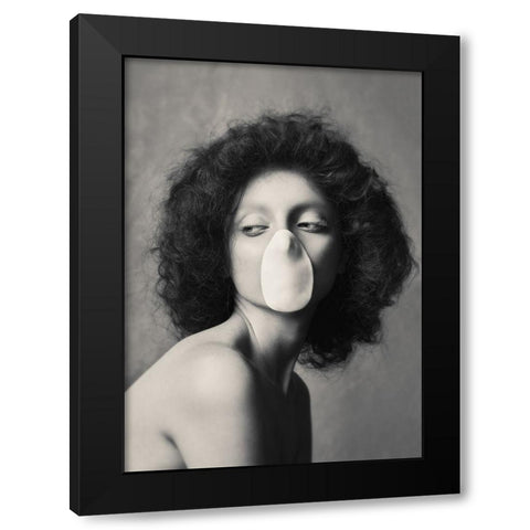 La Scapigliata Black Modern Wood Framed Art Print with Double Matting by Naderi, Peyman