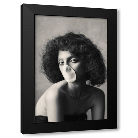 La Scapigliata Black Modern Wood Framed Art Print with Double Matting by Naderi, Peyman