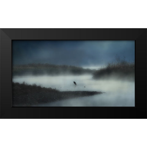 In The River Fog Black Modern Wood Framed Art Print by Yamashita, Takafumi