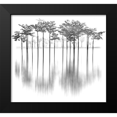 Reflections Black Modern Wood Framed Art Print by Ur Rahman, Sami