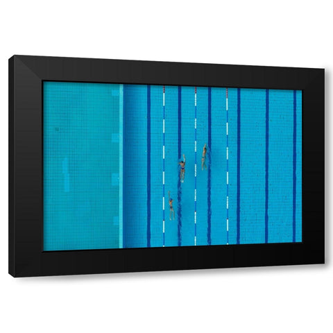 Swimming Pool Black Modern Wood Framed Art Print with Double Matting by Kravanja, Jure
