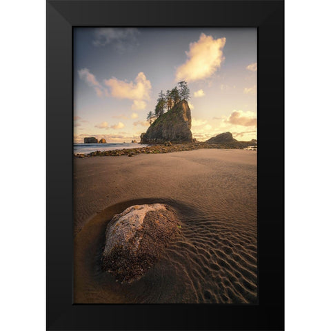 Water Trails Black Modern Wood Framed Art Print by Gamito, Clara