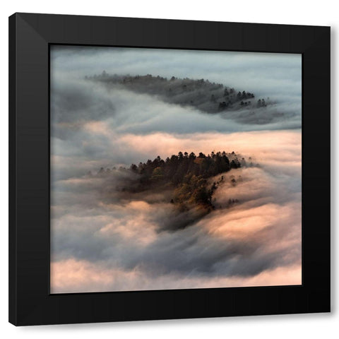 Mystical River. Black Modern Wood Framed Art Print by Kowalczyk, Slawomir