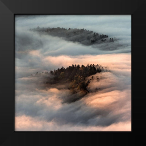 Mystical River. Black Modern Wood Framed Art Print by Kowalczyk, Slawomir