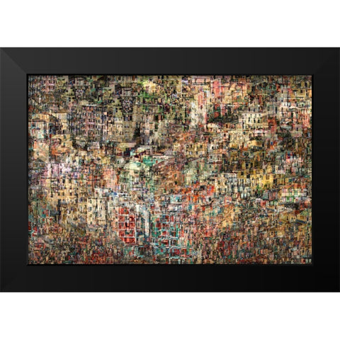 Riomaggiore Black Modern Wood Framed Art Print by Hawerkamp, Hans-Wolfgang