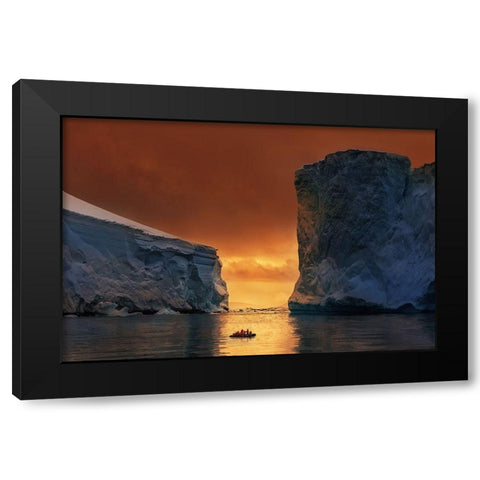Antarctic Fire Gate Black Modern Wood Framed Art Print with Double Matting by Cai, James
