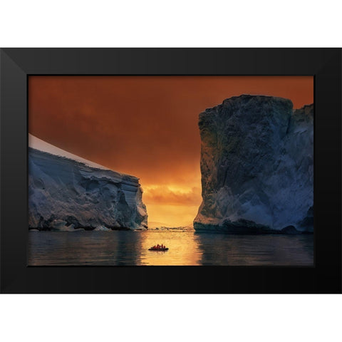 Antarctic Fire Gate Black Modern Wood Framed Art Print by Cai, James