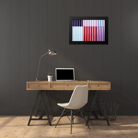 Colorful Black Modern Wood Framed Art Print by iso66