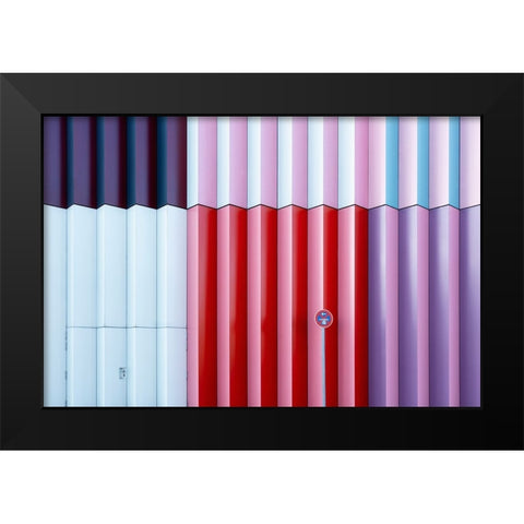 Colorful Black Modern Wood Framed Art Print by iso66