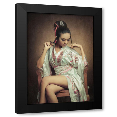 The Story Of Geisha : Fantasize Black Modern Wood Framed Art Print with Double Matting by Abdillah, Djayent