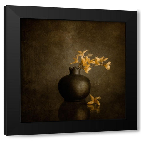 Calm Emotions Black Modern Wood Framed Art Print by Kiral, Cicek