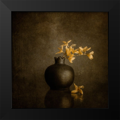 Calm Emotions Black Modern Wood Framed Art Print by Kiral, Cicek