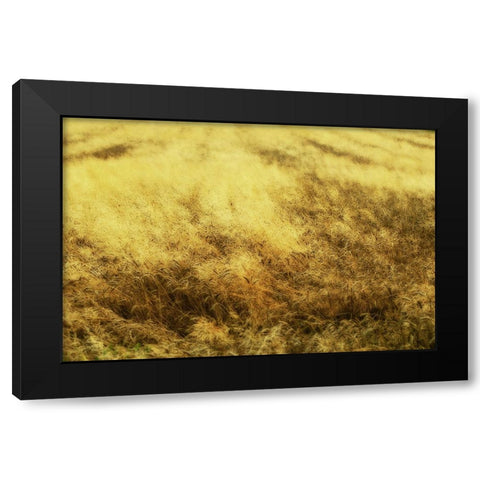 Golden Waves Black Modern Wood Framed Art Print by Kravanja, Jure