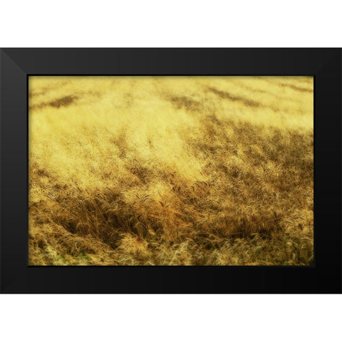 Golden Waves Black Modern Wood Framed Art Print by Kravanja, Jure