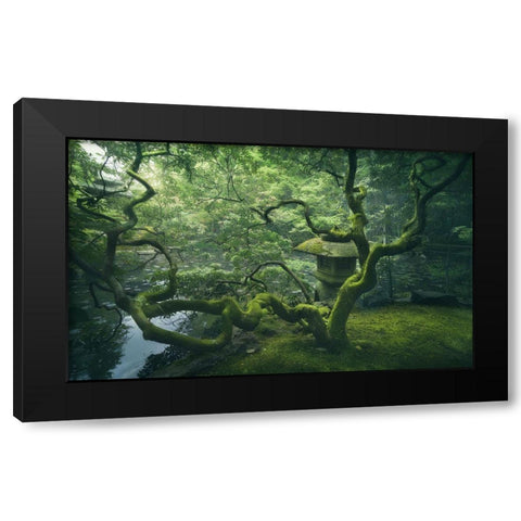 Japanese Tree Black Modern Wood Framed Art Print by De La, Javier