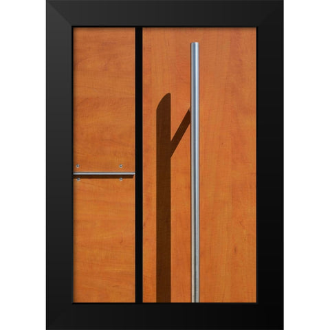 Shadow On The Door Black Modern Wood Framed Art Print by Endermann, Rolf