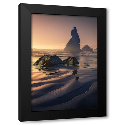 The Wizards Hat And The Howling Dog Black Modern Wood Framed Art Print by Bandyopadhyay, Atanu