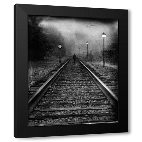 Exit Black Modern Wood Framed Art Print by Hummel, Jeffrey