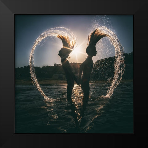 Summer Love Black Modern Wood Framed Art Print by Garcia, Vladi