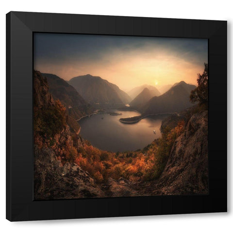 *** Black Modern Wood Framed Art Print with Double Matting by Matarov, Krasi