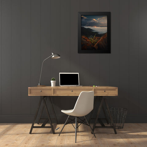 Mount Damavand In Spring Black Modern Wood Framed Art Print by Behzad, Majid