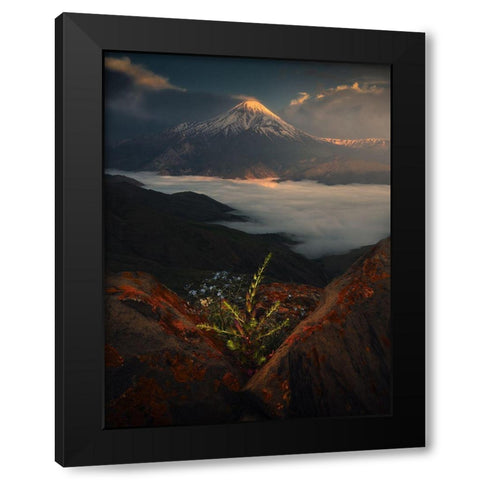 Mount Damavand In Spring Black Modern Wood Framed Art Print by Behzad, Majid