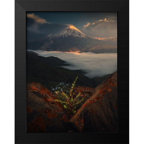 Mount Damavand In Spring Black Modern Wood Framed Art Print by Behzad, Majid