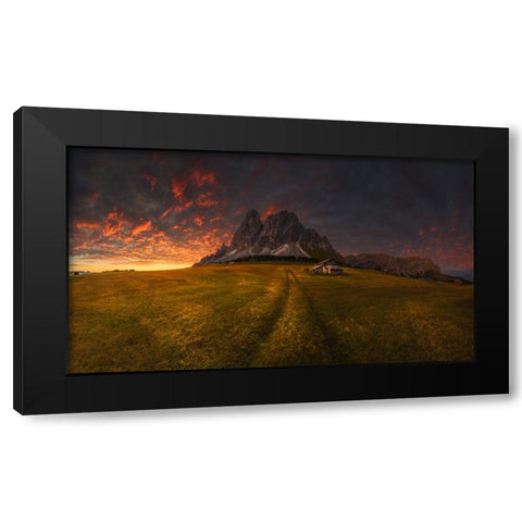 Untitled Black Modern Wood Framed Art Print with Double Matting by Rojek, Tomasz