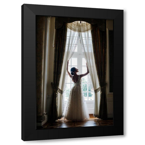 Wedding Day Black Modern Wood Framed Art Print by Annascigaj