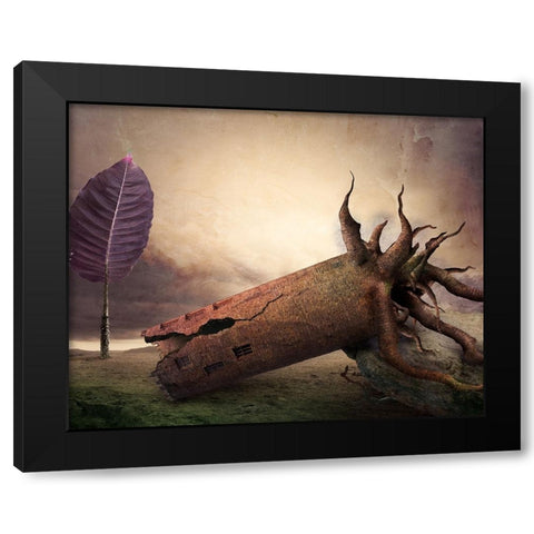 Destruction Is A Tragedy! Black Modern Wood Framed Art Print with Double Matting by XibiaoHuang