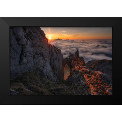 Picos De Europa Black Modern Wood Framed Art Print by Alvarez Osorio, Cesar