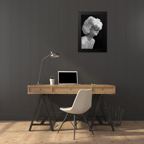 Paperflower Black Modern Wood Framed Art Print by Nogi, Kuchiko