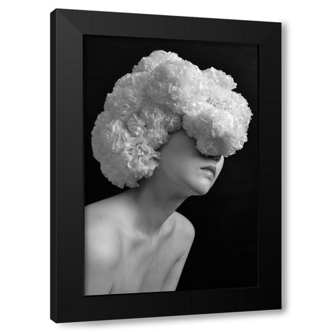 Paperflower Black Modern Wood Framed Art Print with Double Matting by Nogi, Kuchiko